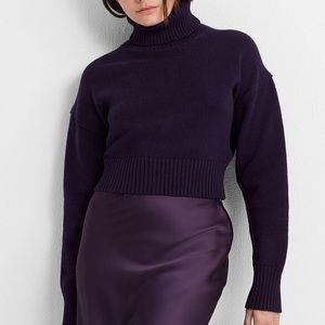 Club Monaco Purple Ribbed Turtleneck long sleeve